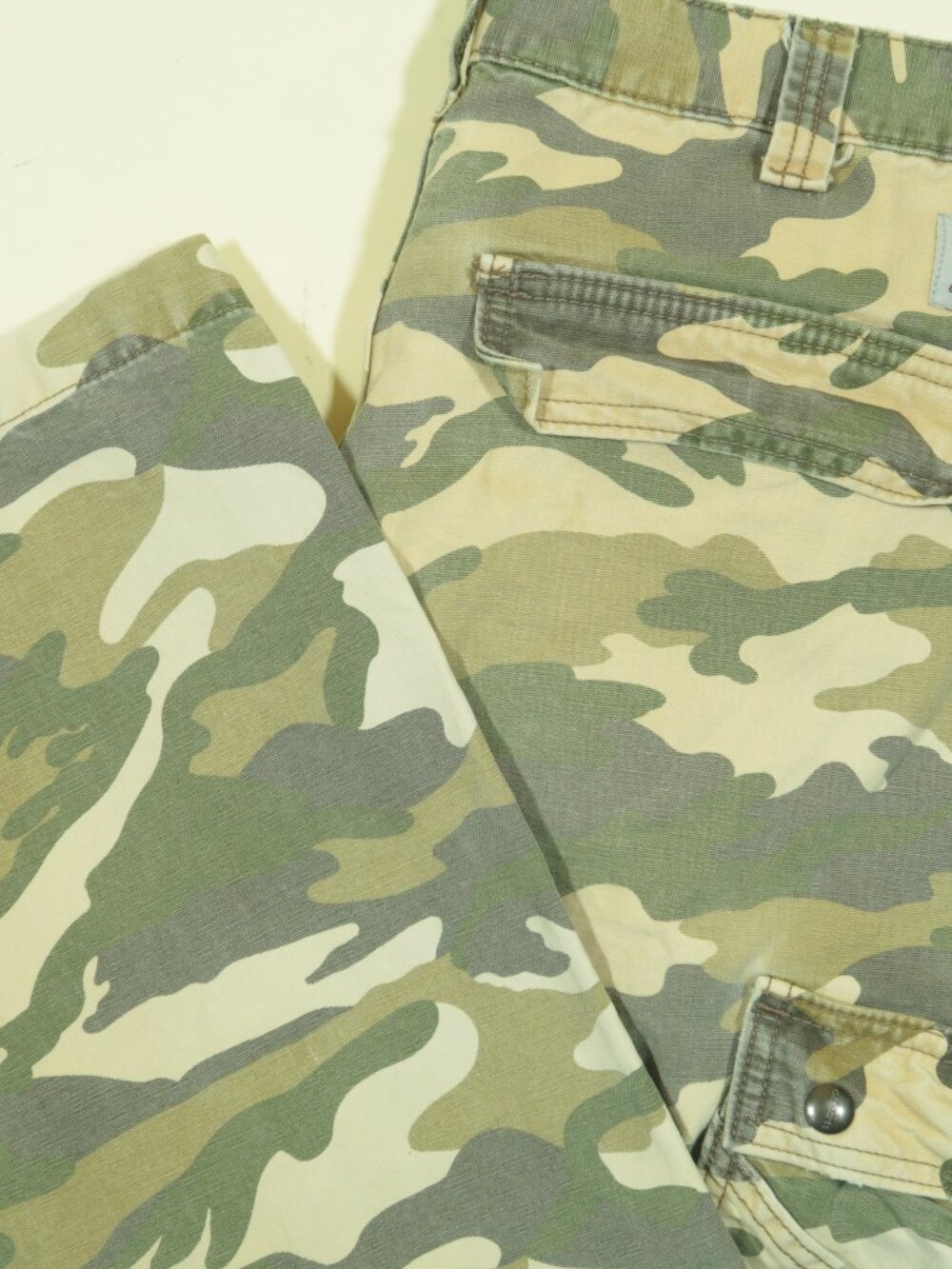 Carhartt Camo Canvas Pants Mens 34 Relaxed Fit Baggy Faded Worn
